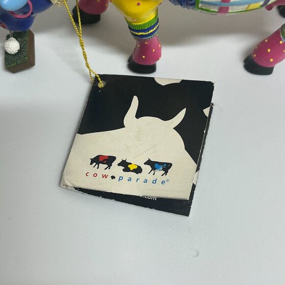 Cow Parade Miss Udder Putter Golfing Cow #7702 Team Atlanta Resin Figure - Picture 2 of 9